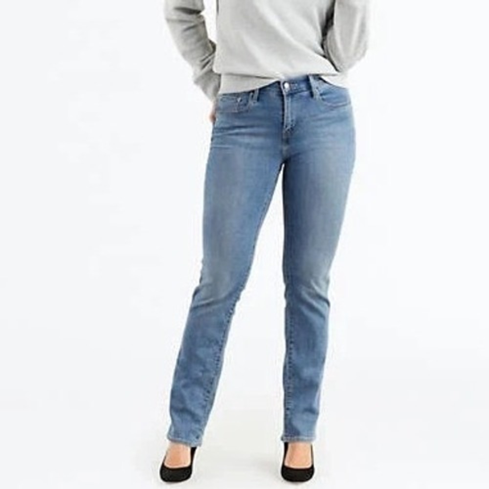 VTG LEVI'S 505 Women's STRAIGHT LEG 5-Pocket MID-RISE Classic Denim Jeans Sz 14